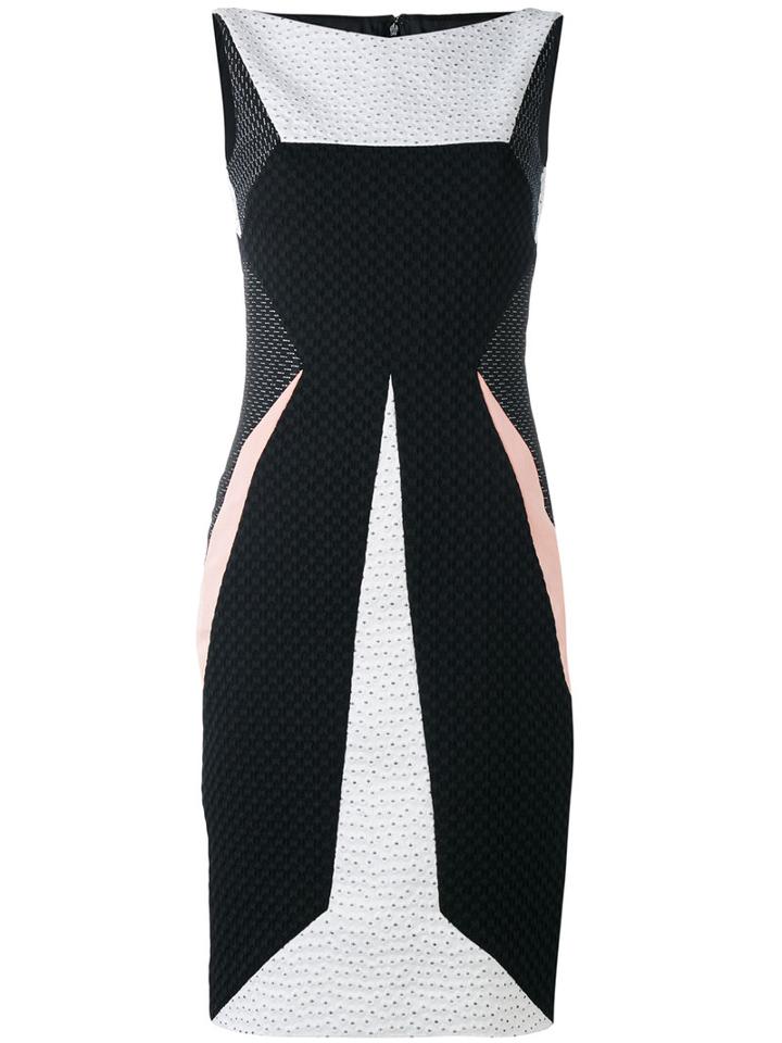 Talbot Runhof - Patchwork Texture Dress - Women - Silk/cotton/polyamide/cupro - 36, Black, Silk/cotton/polyamide/cupro