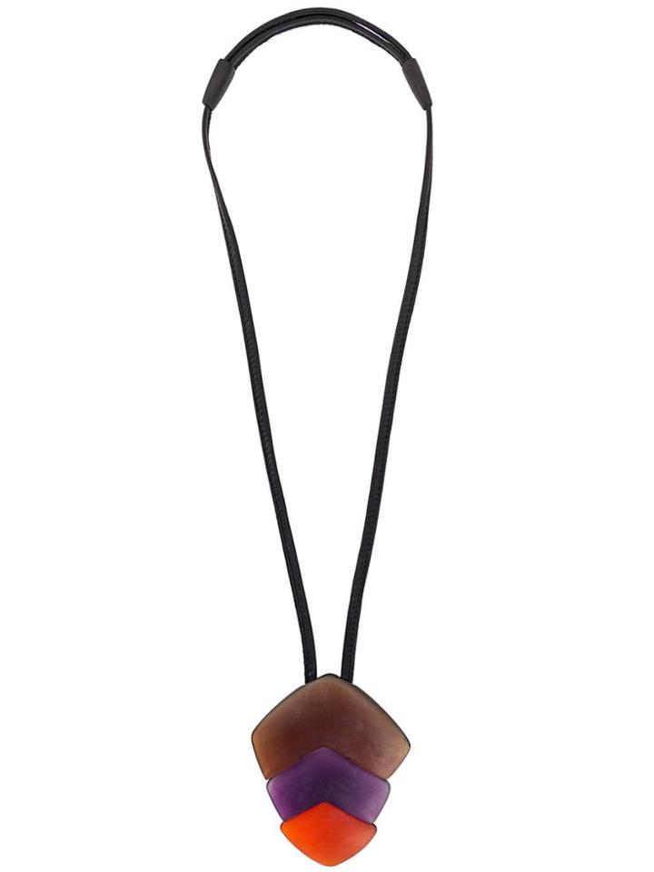 Monies Chunky Pendant Necklace - Purple