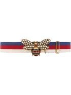 Gucci Sylvie Web Belt With Bee - Multicolour