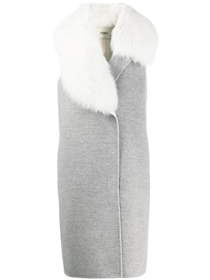 Fendi Cashmere Fur-trimmed Gilet - Grey