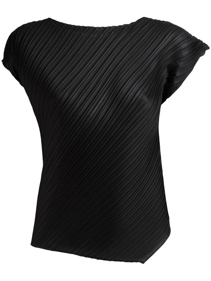 Pleats Please By Issey Miyake - Pleated Top - Women - Polyester - 5, Women's, Black, Polyester