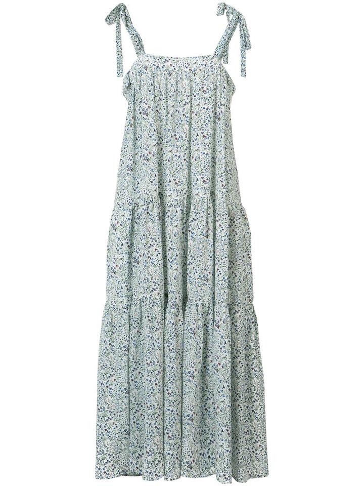 Co Tiered Tie Strap Dress, Women's, Size: Small, White, Silk