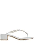 René Caovilla Pearl Strap Sandals - White