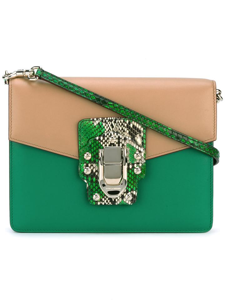 Dolce & Gabbana - 'lucia' Bag - Women - Calf Leather/python Skin - One Size, Green, Calf Leather/python Skin