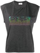 Saint Laurent Malibu Palm Tree Print Top - Grey