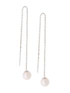 Redline 14kt White Gold Sensuelle Akoya Pearl Chain Earrings - Silver