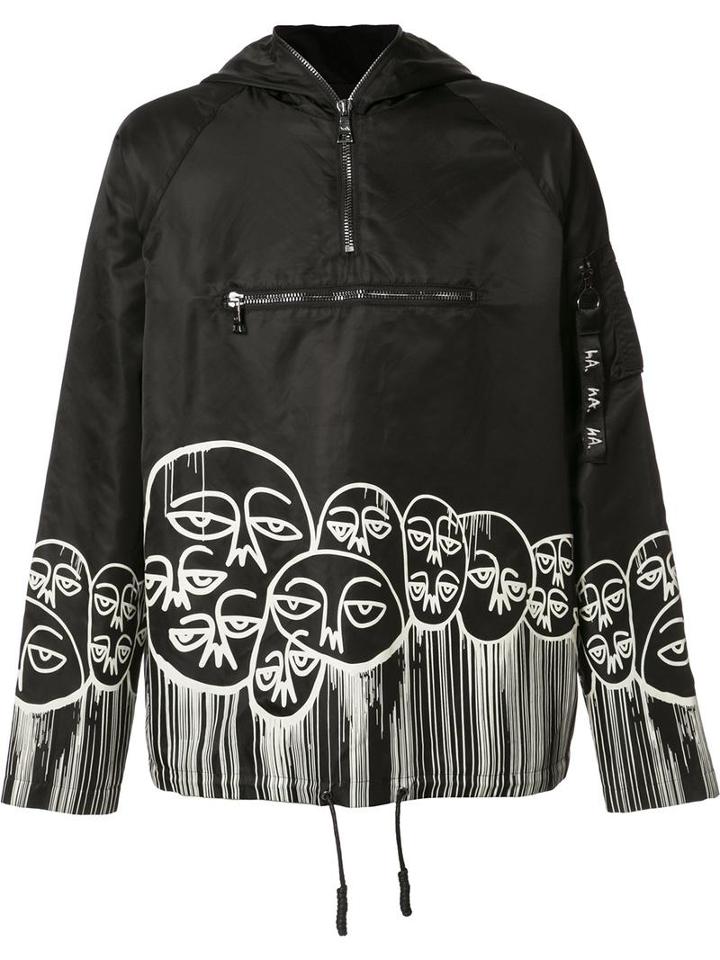 Haculla 'faces' Print Hoodie, Men's, Size: Medium, Black, Nylon