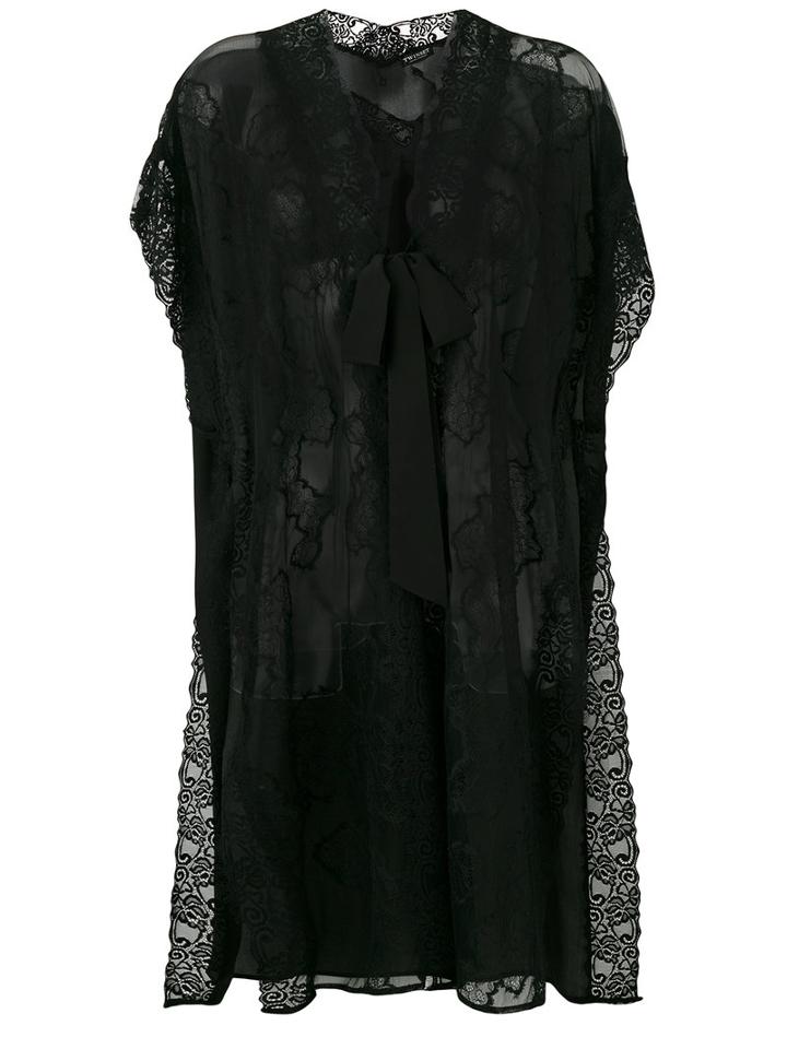 Twin-set - Front Bow Lace Jacket - Women - Silk/polyamide/polyester - Xxs, Black, Silk/polyamide/polyester