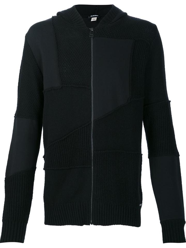 Diesel Paneled Zipped Cardigan
