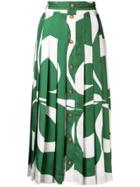 Victoria Beckham Front Pleat Skirt - Green