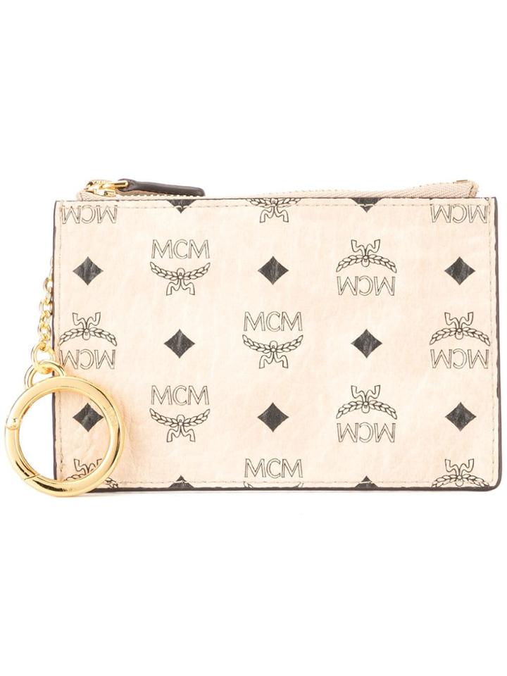 Mcm Logo Print Coin Purse - Pink
