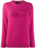Love Moschino Logo Stitched Jumper - Pink