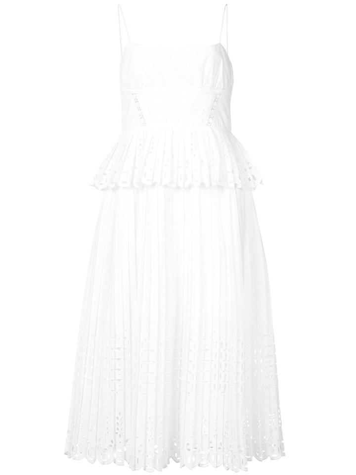 Self-portrait Peplum Bodice Sundress - White