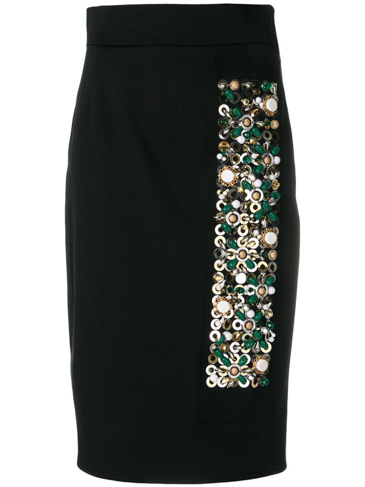 Prada Embellished Midi Skirt - Black