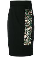 Prada Embellished Midi Skirt - Black