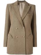 Blazé Milano 'mr What' Double Breasted Blazer, Women's, Size: 0, Brown, Cotton/viscose/cupro