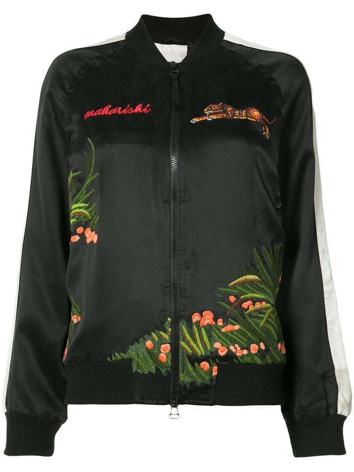 Maharishi - Aube Tour Bomber Jacket - Women - Silk - 10, Black, Silk