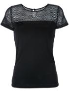 Barbara Bui - Fishnet Panel T-shirt - Women - Polyamide/viscose - 36, Women's, Black, Polyamide/viscose