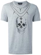Alexander Mcqueen Skull Print T-shirt, Men's, Size: Large, Grey, Cotton