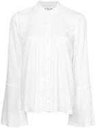 Derek Lam 10 Crosby Bell Sleeve Pintuck Shirt - White