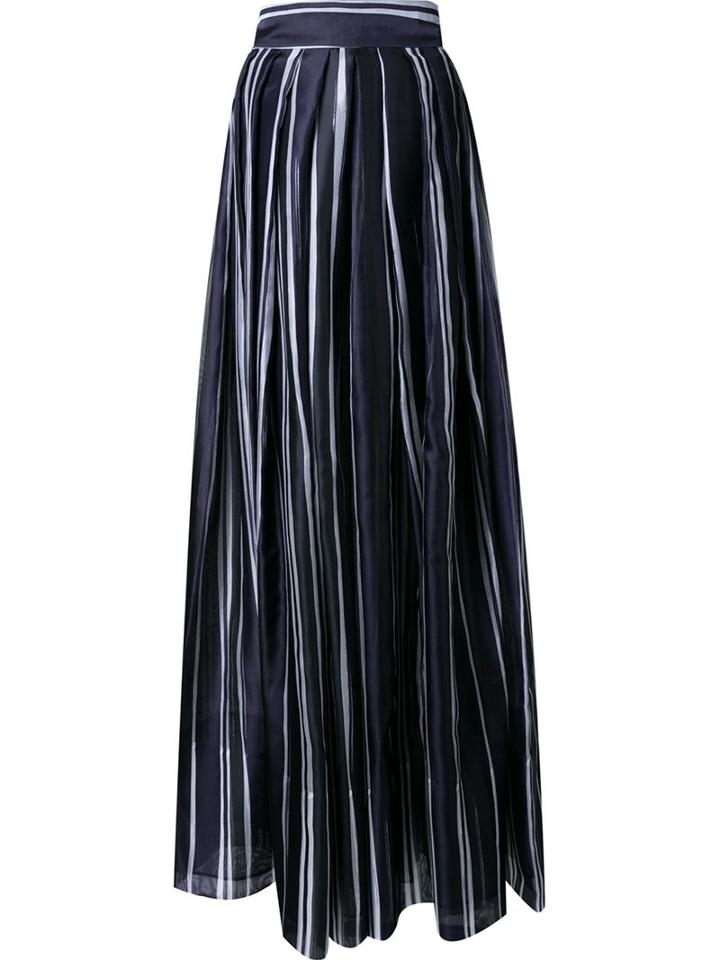 Martin Grant Pleated Wide-leg Trousers, Women's, Size: 38, Blue, Silk