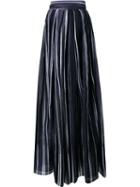Martin Grant Pleated Wide-leg Trousers, Women's, Size: 38, Blue, Silk