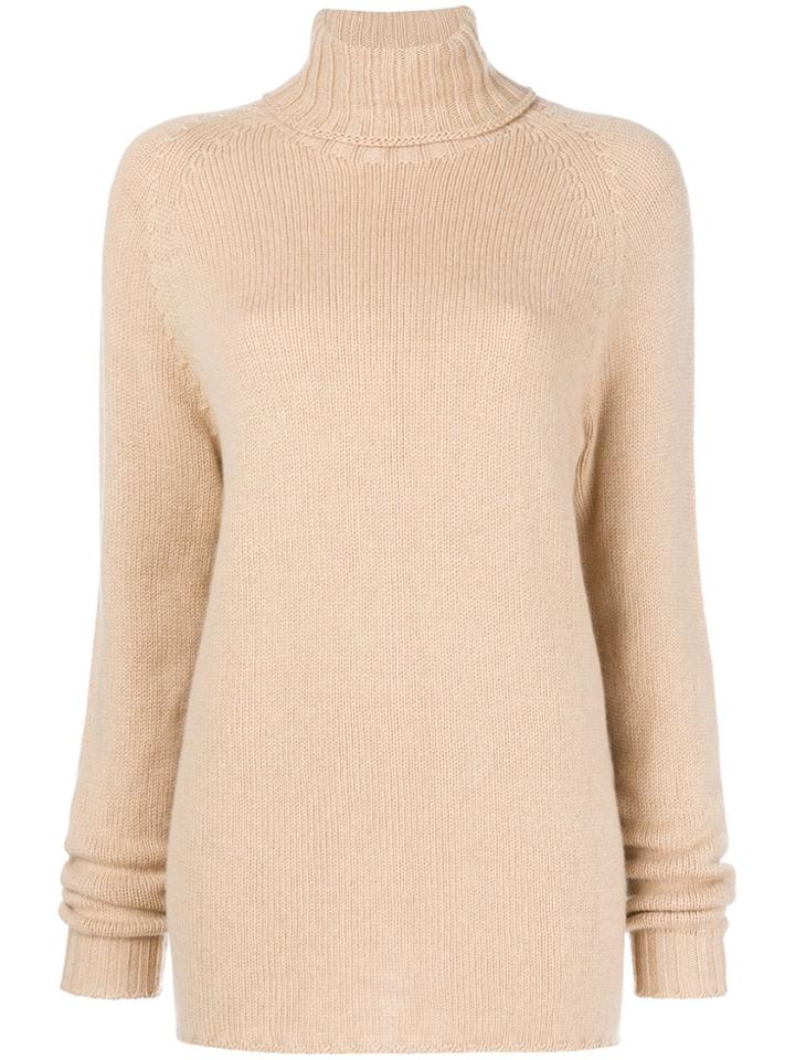 Ma'ry'ya Knitted Turtleneck Jumper - Nude & Neutrals