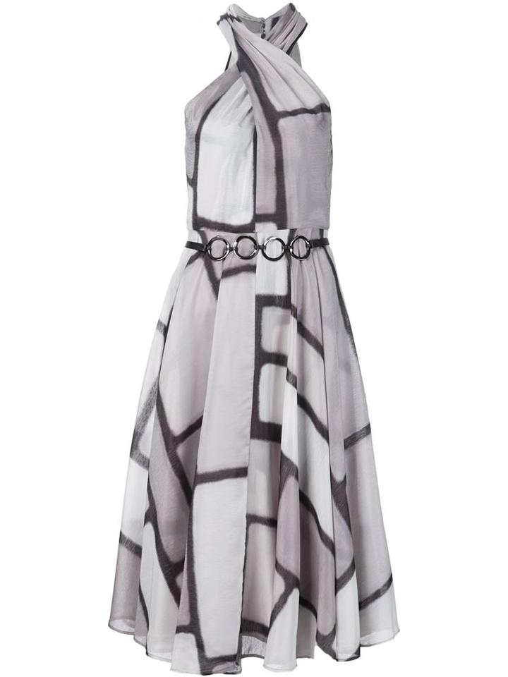 Halston Heritage Flared Halterneck Dress