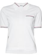 Thom Browne Striped Detail Polo Shirt - White