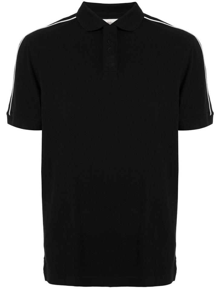 Kent & Curwen Side Stripe Polo Shirt - Black