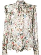 Preen By Thornton Bregazzi Zinna Floral Printed Blouse - White