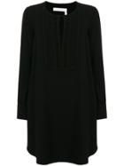 See By Chloé Crochet Front Shift Dress - Black