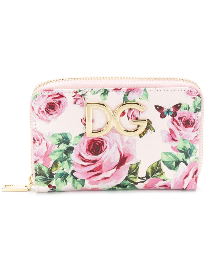 Dolce & Gabbana Floral Print Wallet - Pink & Purple