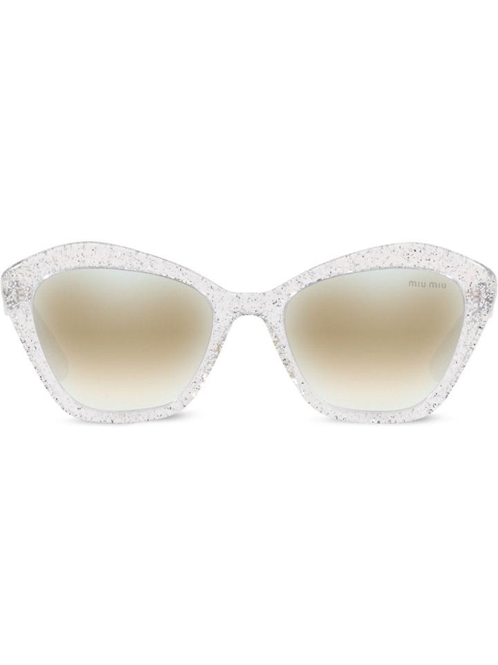 Miu Miu Eyewear Miu Miu Logo Sunglasses - Alternative Fit - Metallic