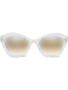 Miu Miu Eyewear Miu Miu Logo Sunglasses - Alternative Fit - Metallic