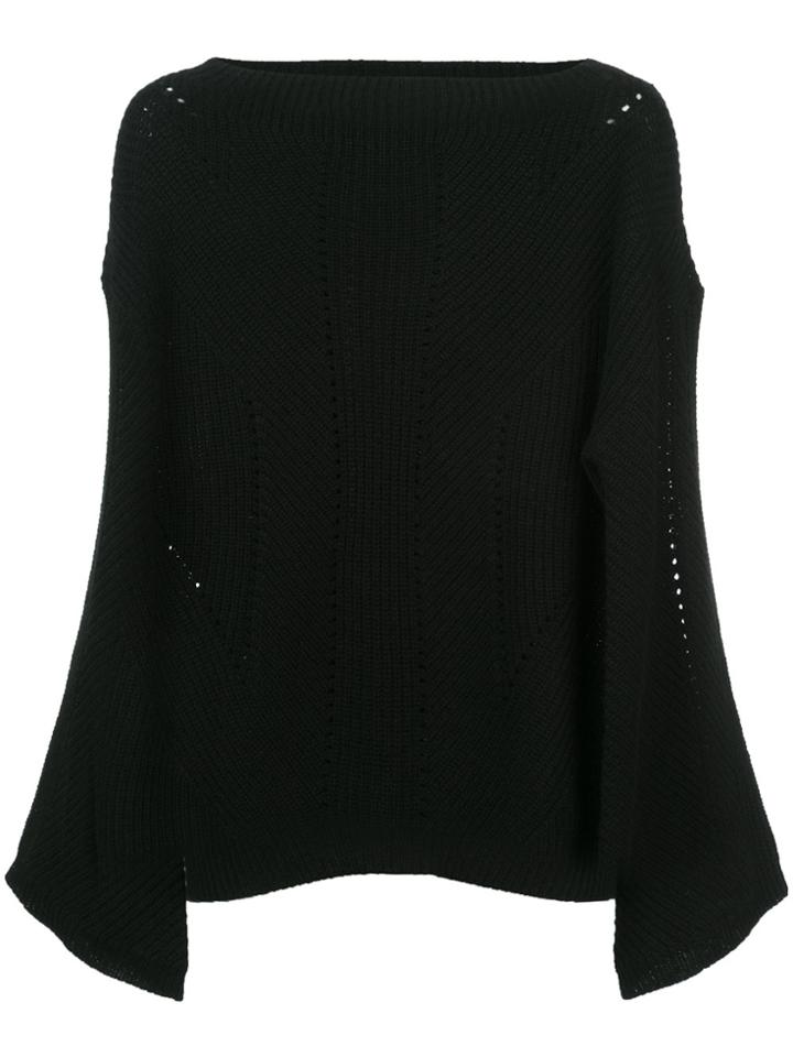 Nili Lotan Cut-detail Draped Sweater - Black