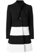 Boutique Moschino - Tied Neck Midi Coat - Women - Cotton/polyamide/polyester/acetate - 42, Black, Cotton/polyamide/polyester/acetate