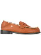 Le Mocassin Zippe Textured Leather Loafers - Brown