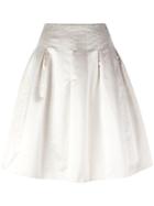 Chanel Vintage Pleated A-line Skirt - White