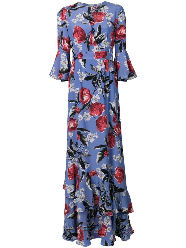Erdem Floral Print Gow - Blue