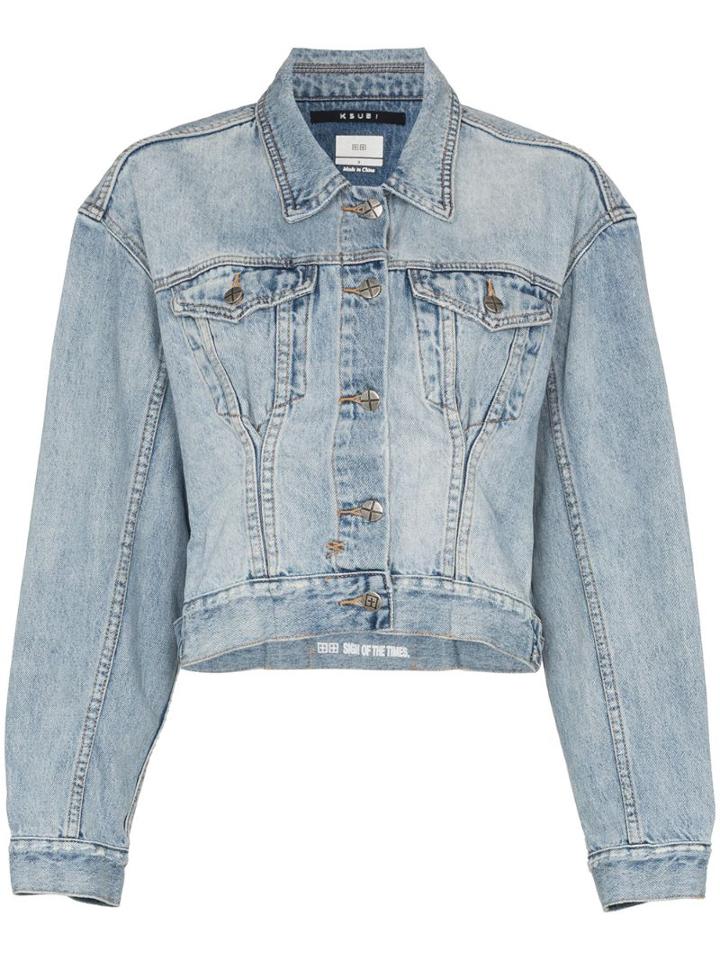 Ksubi Karma Cropped Denim Jacket - Blue