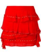 Iro - Shelan Skirt - Women - Cotton/viscose - 36, Women's, Red, Cotton/viscose