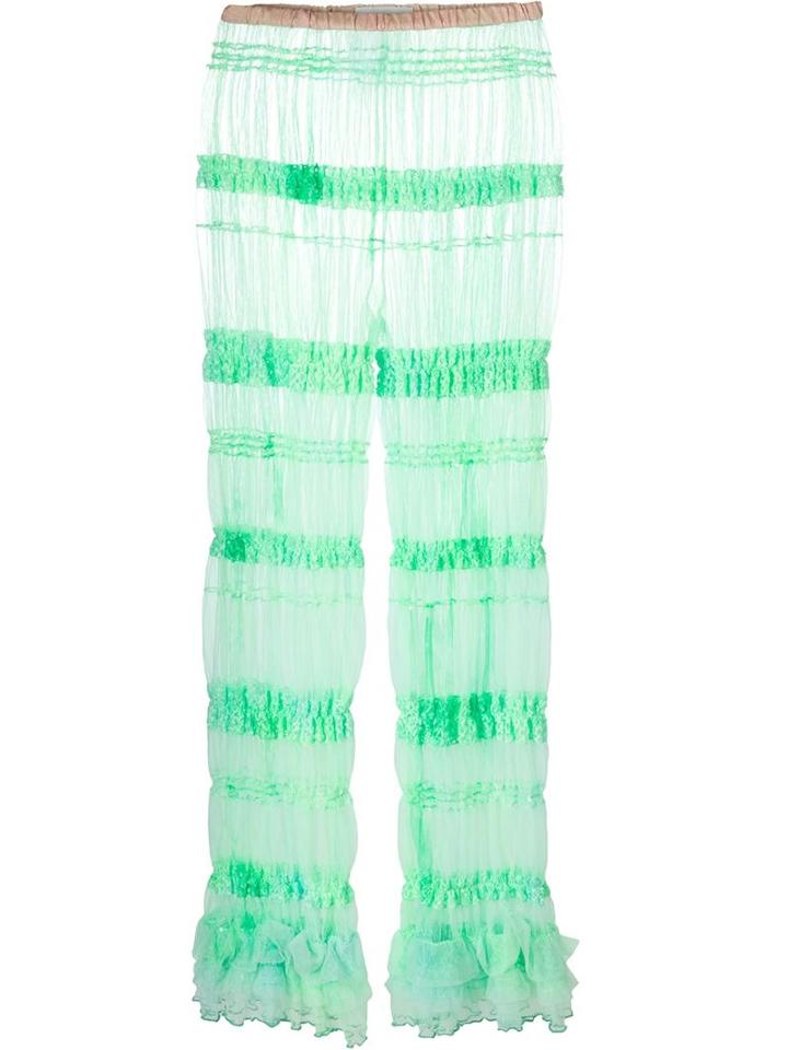 Ryan Lo Balloon Tulle Leggings, Women's, Size: S, Green, Polyester