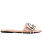Anna Baiguera Embellished Mules - Pink & Purple