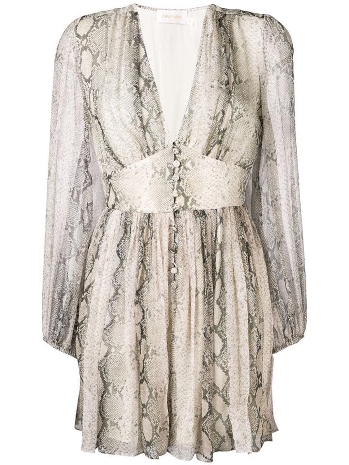 Zimmermann Python Print Playsuit - Grey