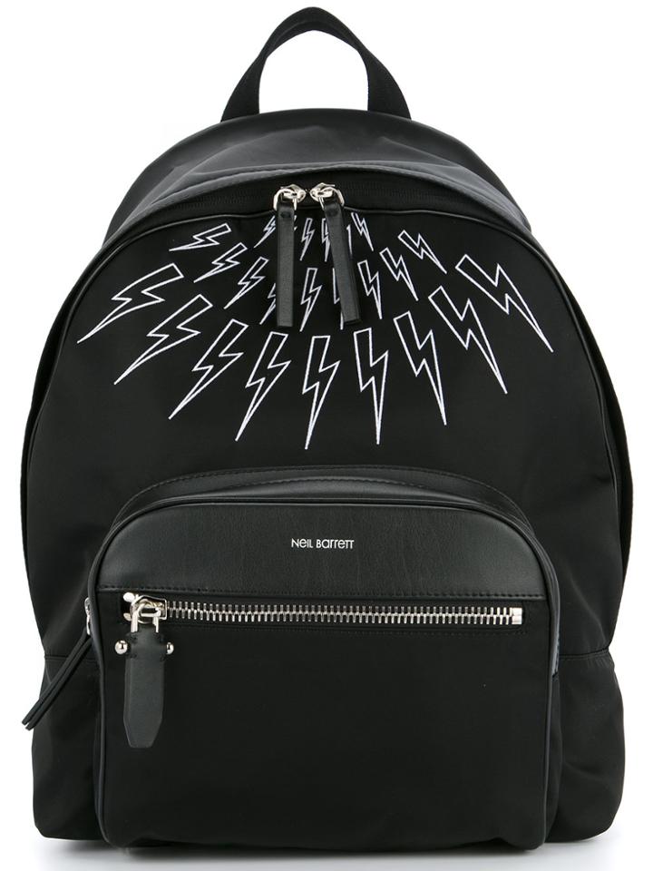 Neil Barrett Lightning Bolt Classic Backpack - Black