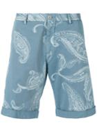 Etro - Paisley Print Chino Shorts - Men - Cotton/spandex/elastane - 52, Blue, Cotton/spandex/elastane