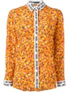 Versace Floral Print Shirt, Women's, Size: 42, Yellow/orange, Silk