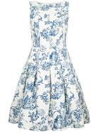 Oscar De La Renta Floral Print Midi Dress - White