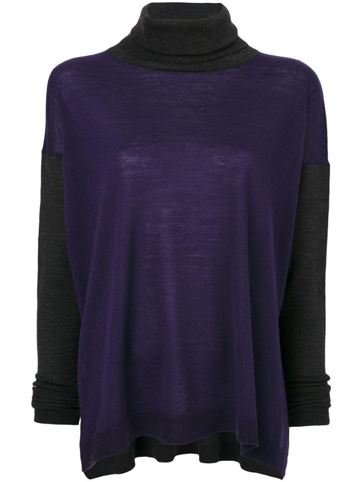 Les Copains Roll-neck Knitted Sweater - Pink & Purple